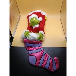 VINTAGE-2000-GEMMY-HOW THE GRINCH STOLE CHRISTMAS-MUSICAL STOCKING-TESTED